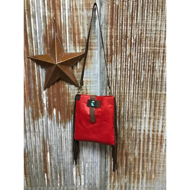 Two Bar West Red Kansas Cross-Body Bag 1