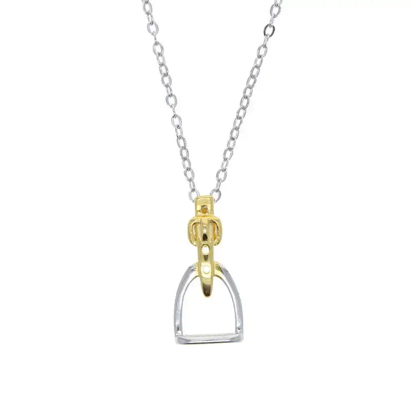 Two Tone Stirrup Necklace 1