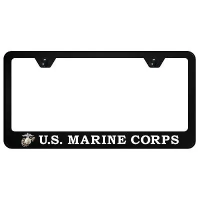 U.S.M.C. Insignia Uv Print Polycarbonate License Plate Frame (Black) 1