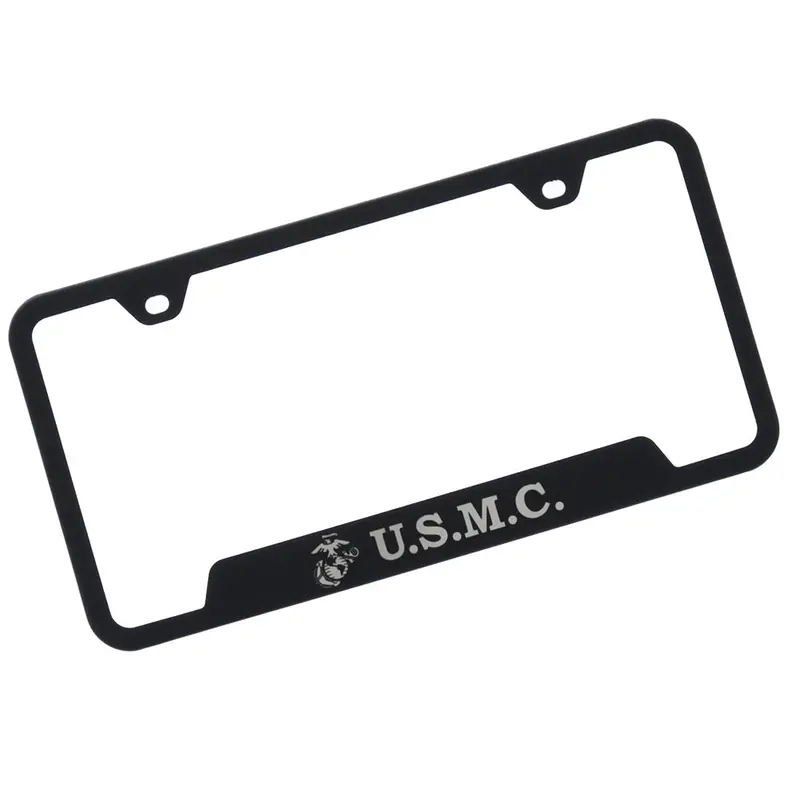 U.S.M.C. License Plate Frame (Matte Black) 1