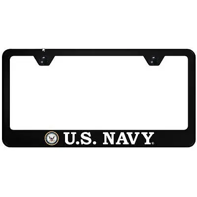 U.S. Navy Badge Uv Print Polycarbonate License Plate Frame (Black) 1