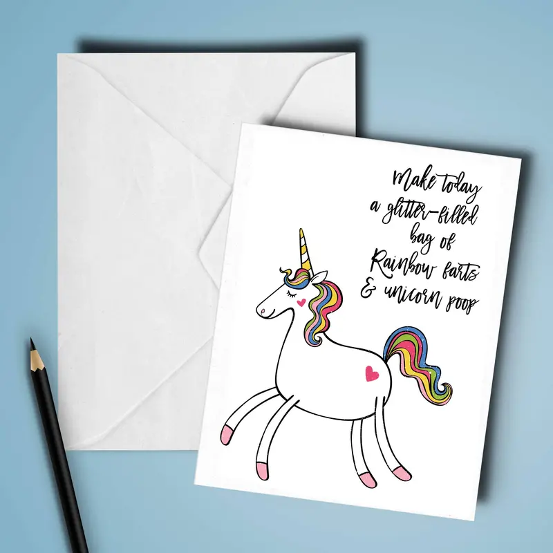 Unicorm Poop & Rainbow Farts Card 1