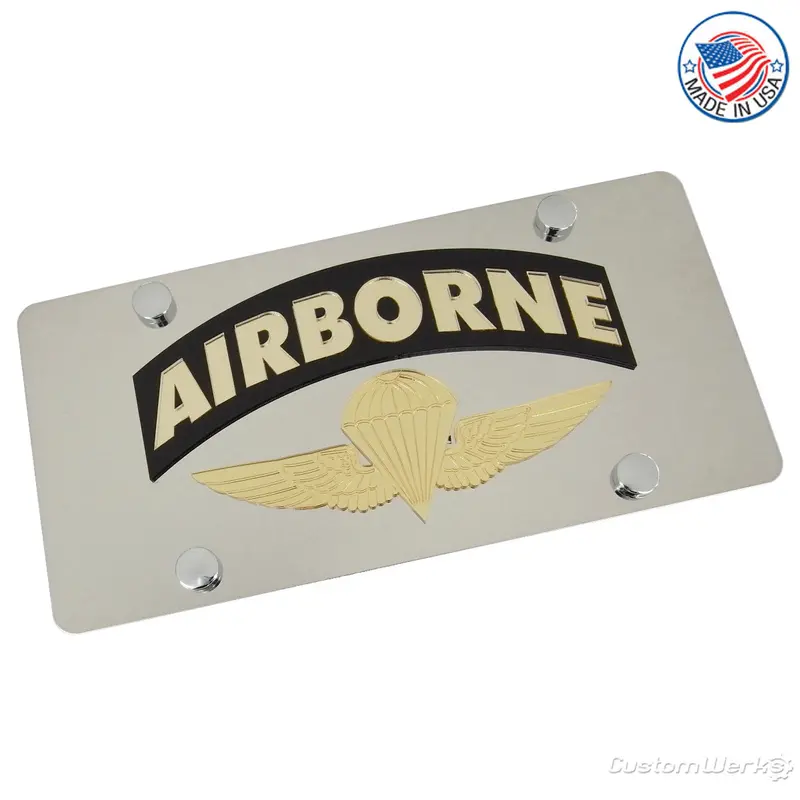 Us Airborne Logo License Plate (Chrome) 1