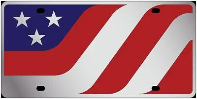 Usa Flag Caricature Lazer-Tag Acrylic License Plate (Black) 1