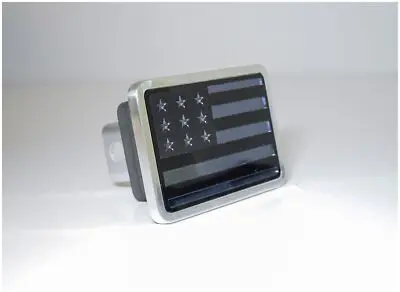 Usa Flag Logo With Black Stripes Hitch Cover (Matte Black) 1