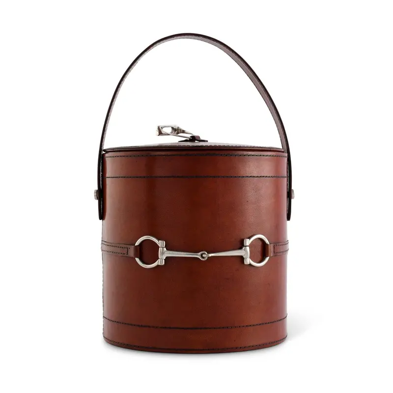 Vagabond House - Premium Genuine Leather Bit Lidded Ice Bucket 2