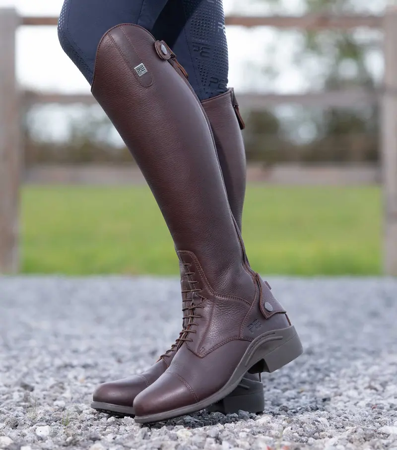 Vallardi Ladies Leather Field Tall Riding Boots Brown 2