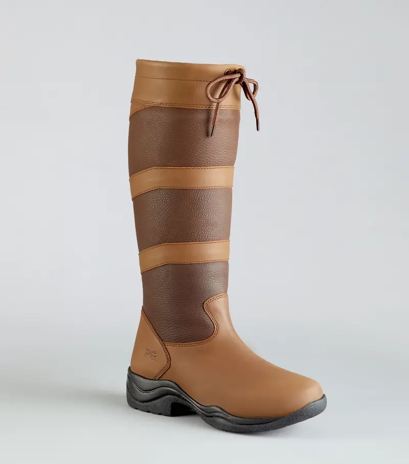 Vallenia Ladies Waterproof Country Boots Brown (Wide Calf) 1