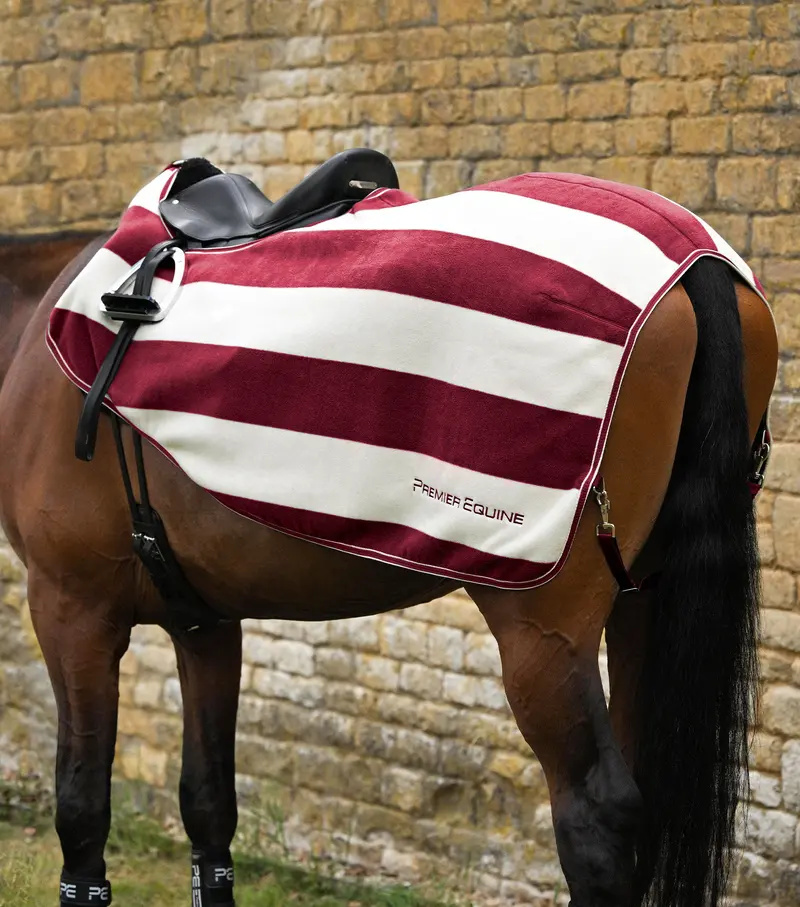Vellus Horse Fleece Exercise Sheet Burgundy/White 1