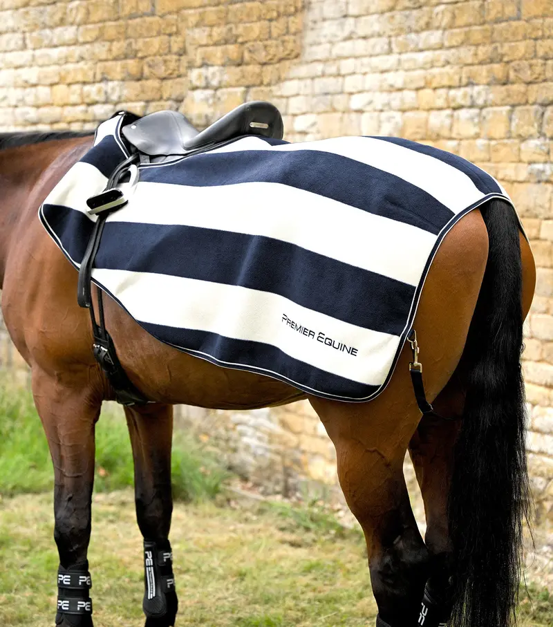 Vellus Horse Fleece Exercise Sheet Navy/White 1