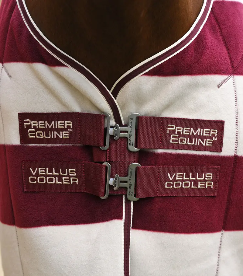 Vellus Horse Fleece Rug Burgundy/White 2