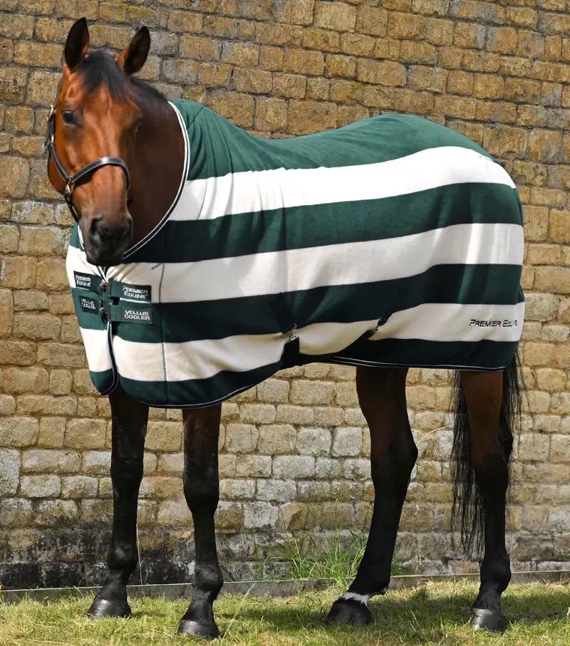 Vellus Horse Fleece Rug Green/White 1