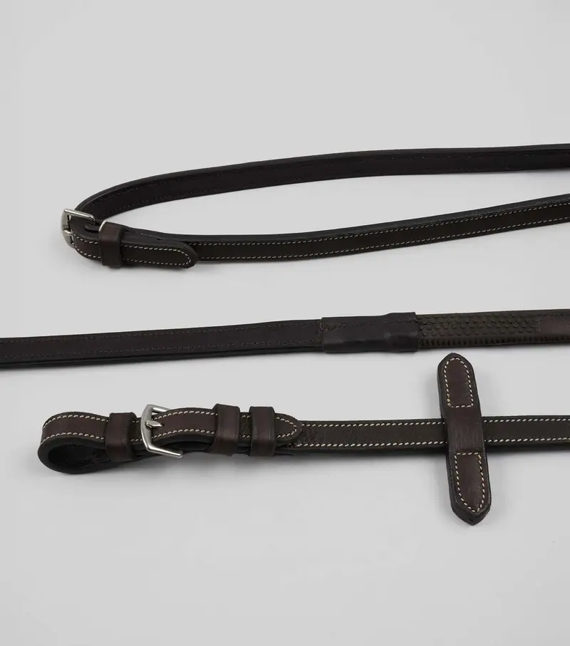 Veneto Rubber Grip Reins Brown 1