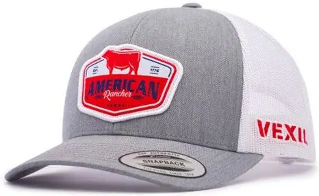 Vexil American Rancher Est 1776 Heather Grey And White Ball Cap 1