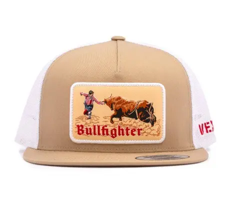 Vexil Bullfighter Logo Khaki And White Ball Cap 2