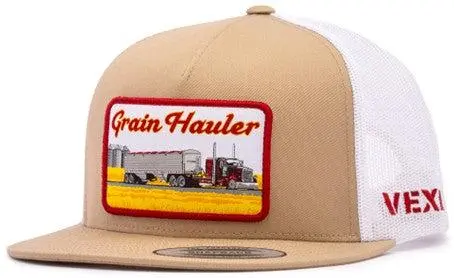 Vexil Grain Hauler Khaki And White Ball Cap 1