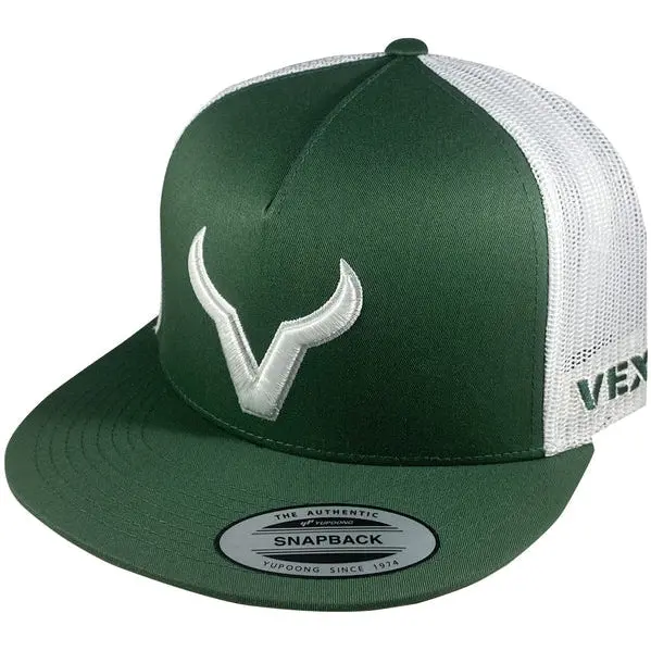Vexil White Icon Dark Green Hat 1