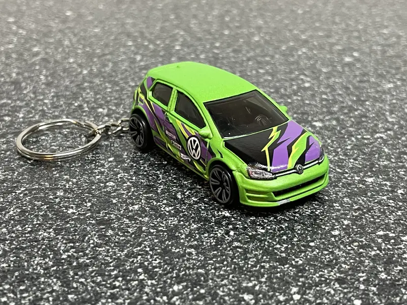 Volkswagen Golf Mk7 Gti Neon Keychain Diecast Car Hot Wheels 1