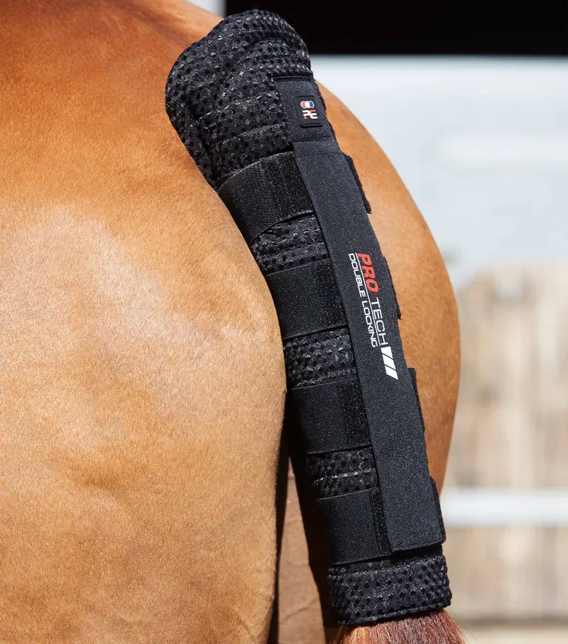 Waffle Quilted Double Locking Tail Guard Black 1