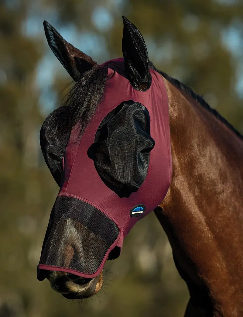 Weatherbeeta Comfitec Luxe Stretch Fly Mask – Ears + Nose Coverage