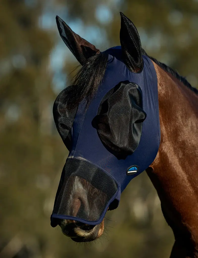 Weatherbeeta Comfitec Luxe Stretch Fly Mask With Ears & Nose 7