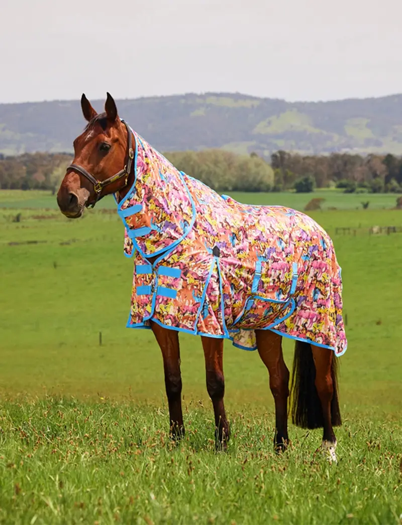 Weatherbeeta Saxon Mesh Fly Sheet with Belly Wrap – Secure, Ventilated Coverage