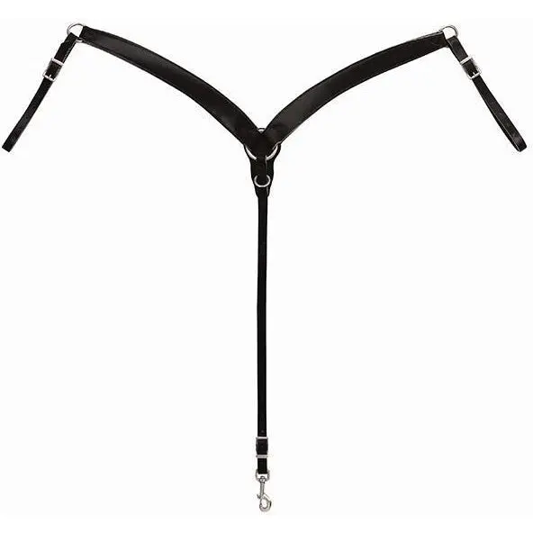 Weaver Leather Black Leather Contoured Ring-In-Center Breast Collar 1