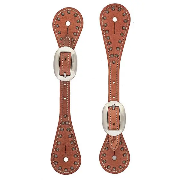 Weaver Leather Youth Harness Leather Spur Straps With Spots, Russet 1