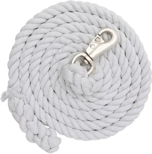 Weaver White Cotton Lead Rope With Nickel Plated Bull Snap 1