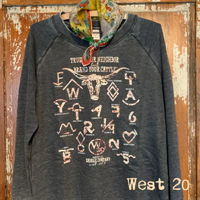 West 20 Cattle Co Brands Sweatshirt 1