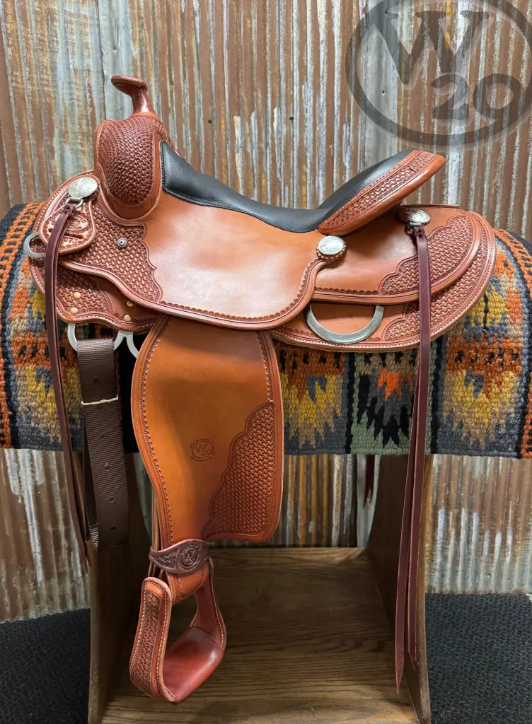 West 20 Custom Chestnut Round Skirt Trail Saddle By Rw Bowman 1