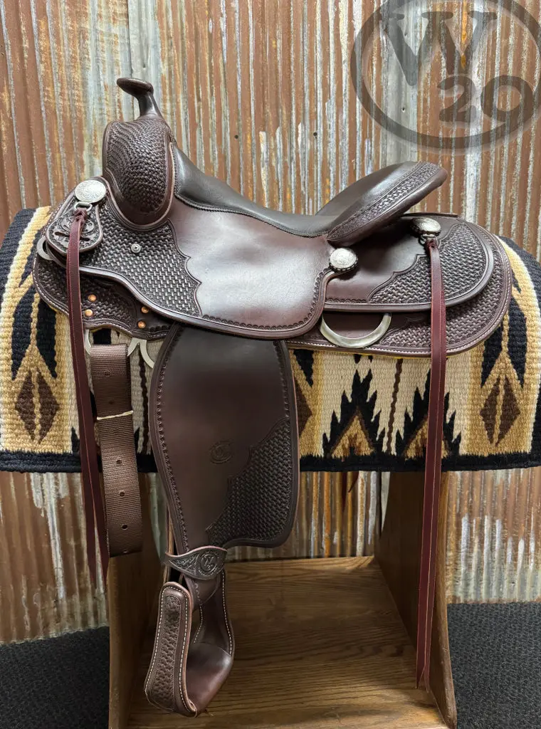 West 20 Custom Dark Heavy Oiled Trail Saddle By Rw Bowman 1