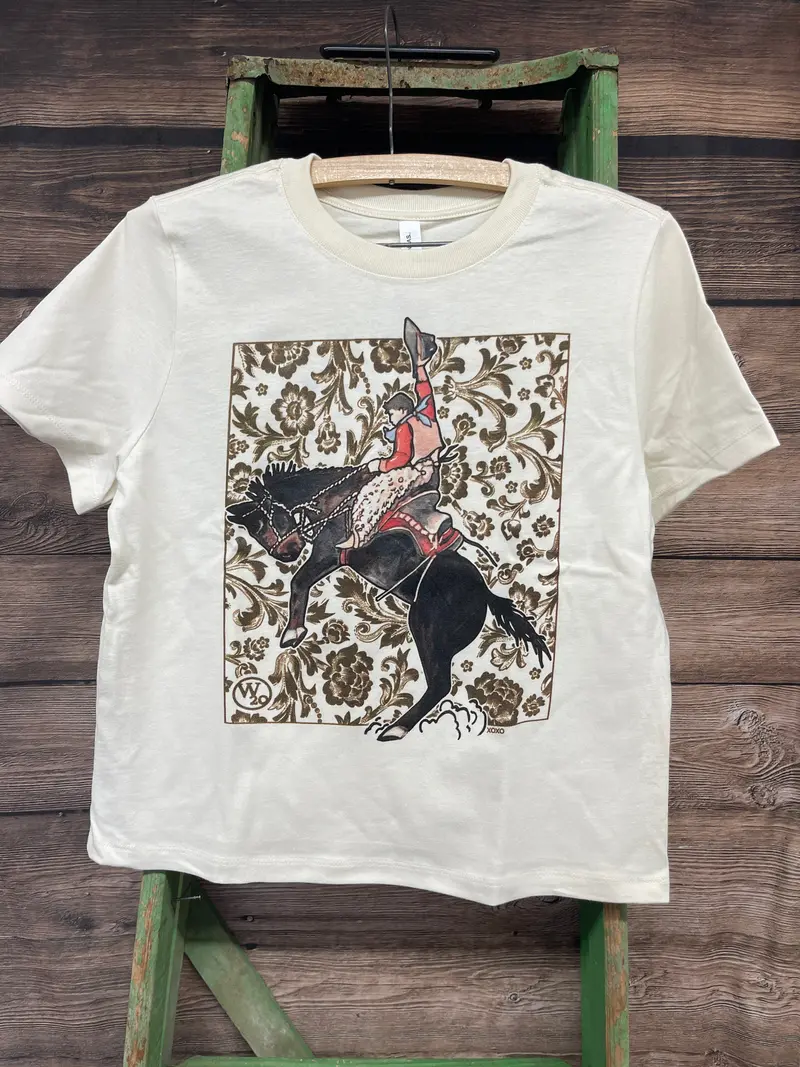 West 20 Natural Saddle Flower Boxy Tee 1