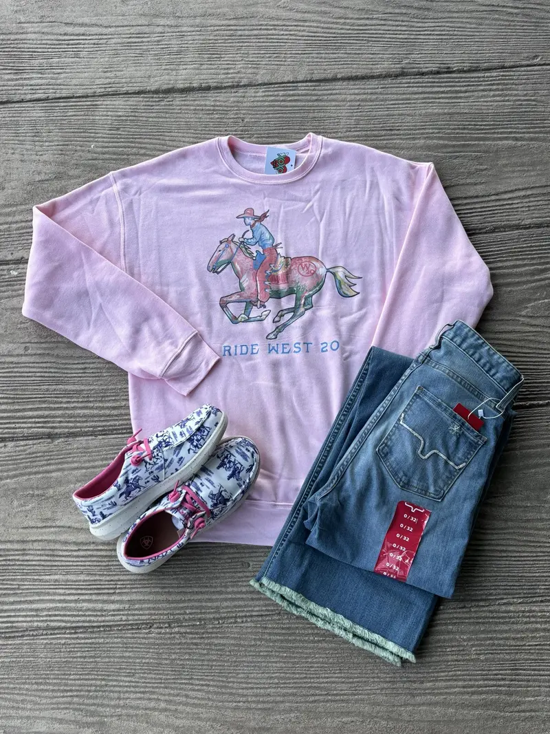 West 20 Pink Ride West 20 Sweatshirt 1