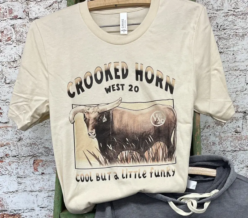 West 20 Soft Cream Crooked Horn Tee 1
