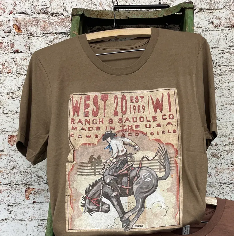 West 20 Vintage Brown Rodeo Poster Tee 1