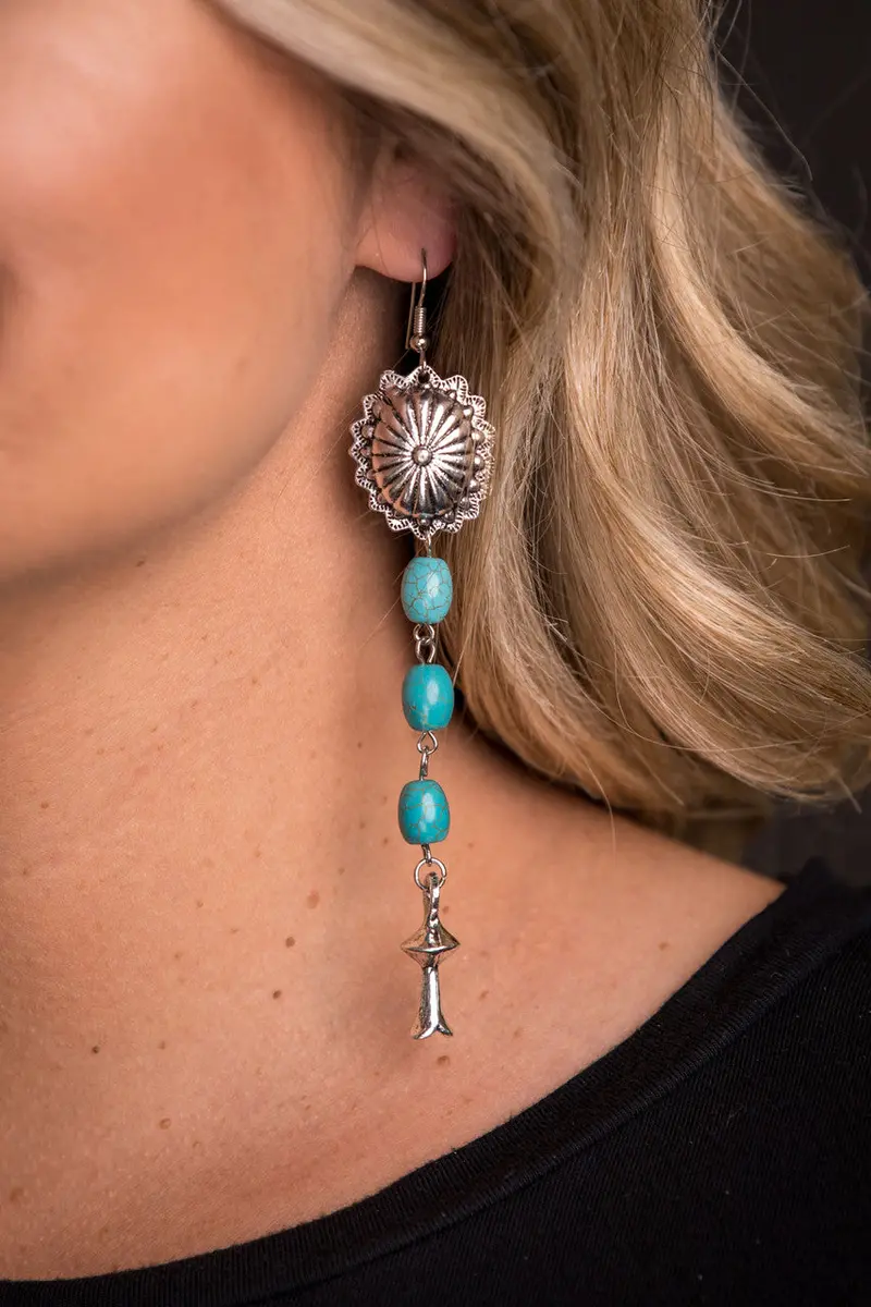 West And Co Turquoise Drop Earrings 1