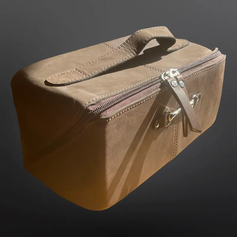 Westrian International - Equestrian Toiletry Bag Distressed Oily Leather Snaffle Bit 4