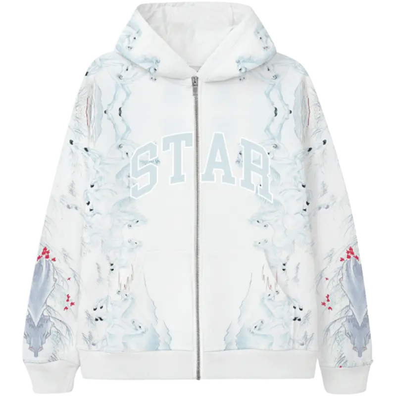White Horse Star Zip-Up Hoodie 1