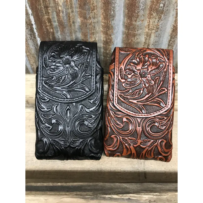 Wild West Braiding Large Floral Tooled Phone Case 1