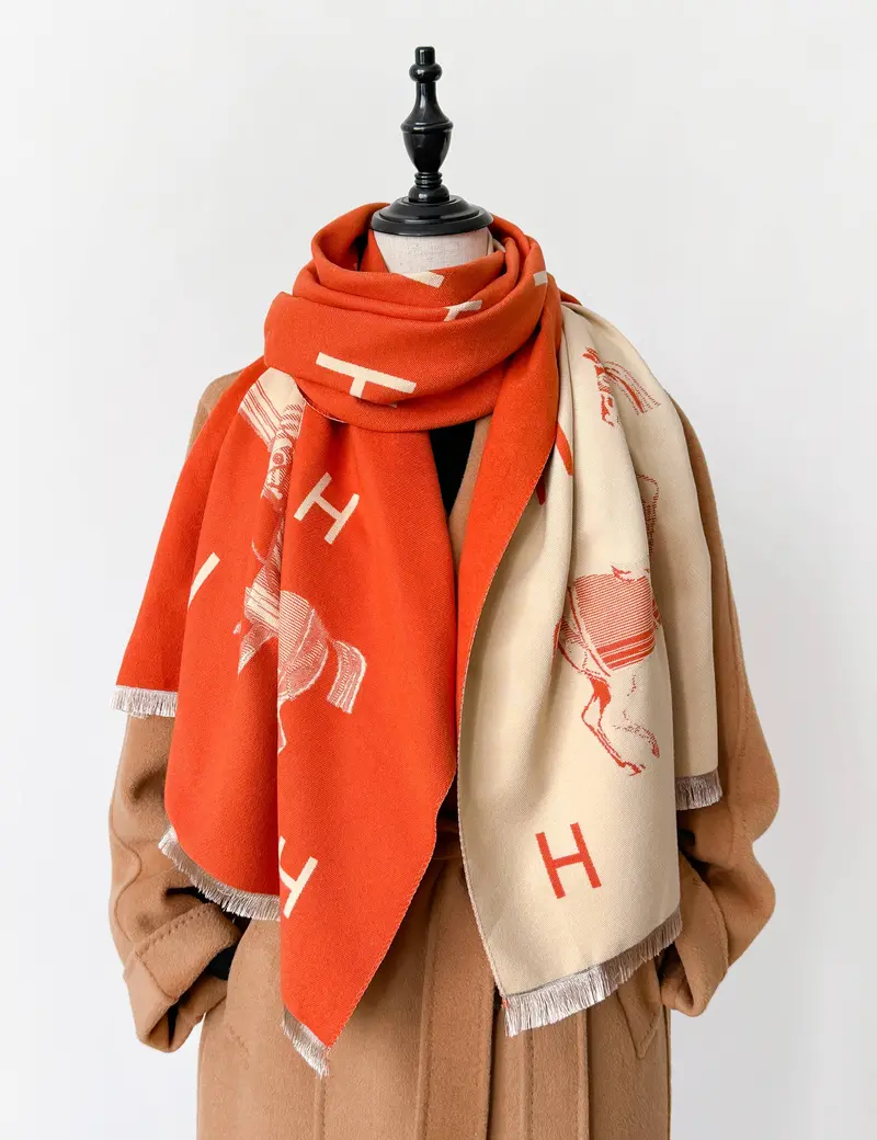 Winding River - Equestrian Orange / Cream Stable Reversible Wrap 1