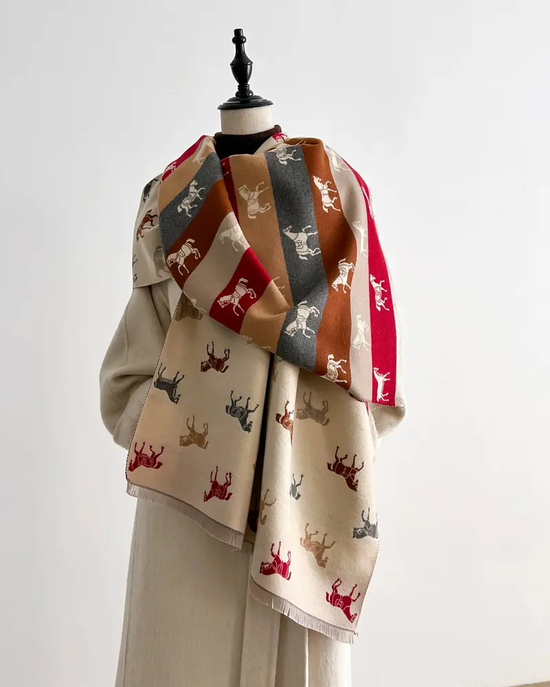 Winding River - Red / Brown Tri Tone Equine Reversible Wrap 1