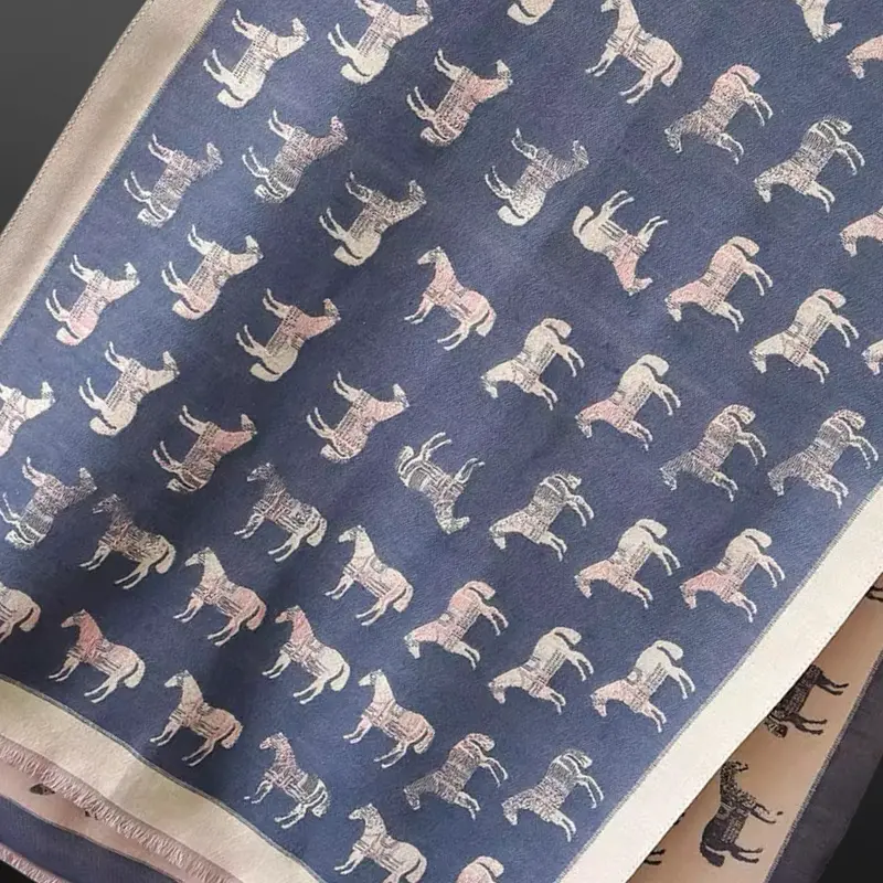 “Winter Horses” Equestrian Scarf 2
