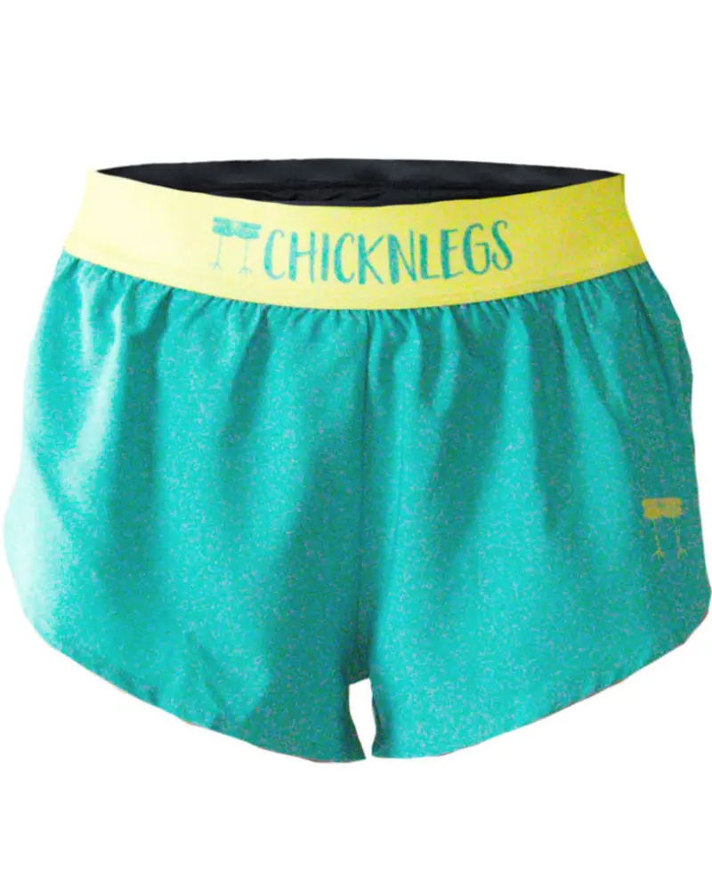 Women's Aqua–Limeade 1.5" Split Shorts 1