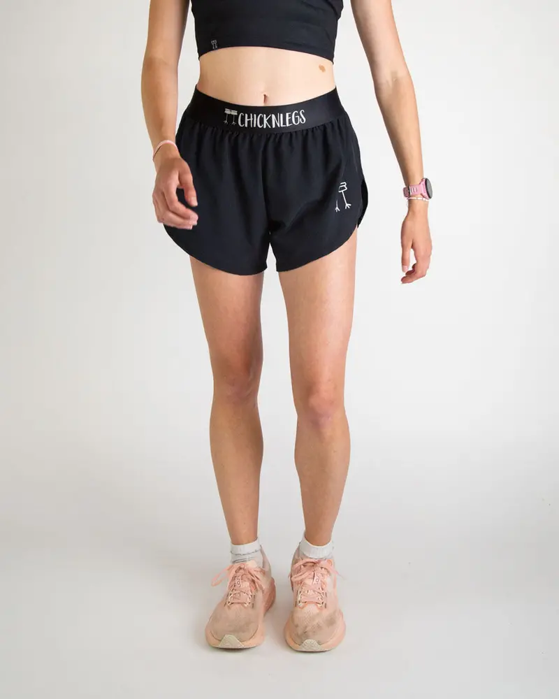 Women's Black 4" Split Shorts 1