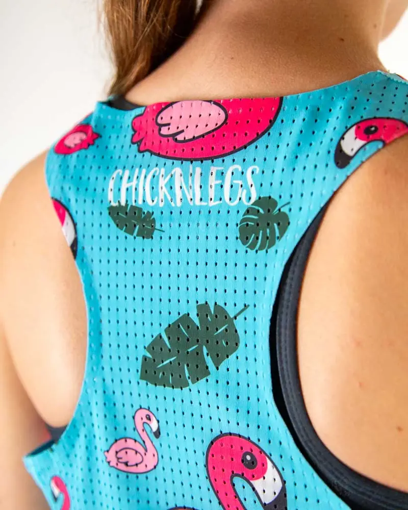 Women's Blue Flamingo Performance Singlet 5