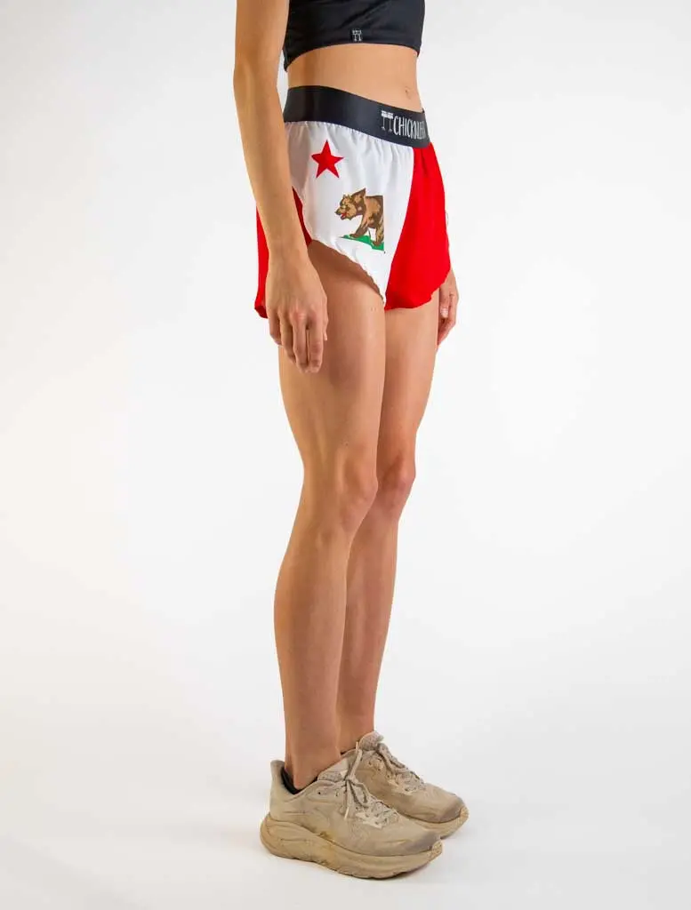 Women's California Flag 1.5" Split Shorts 4
