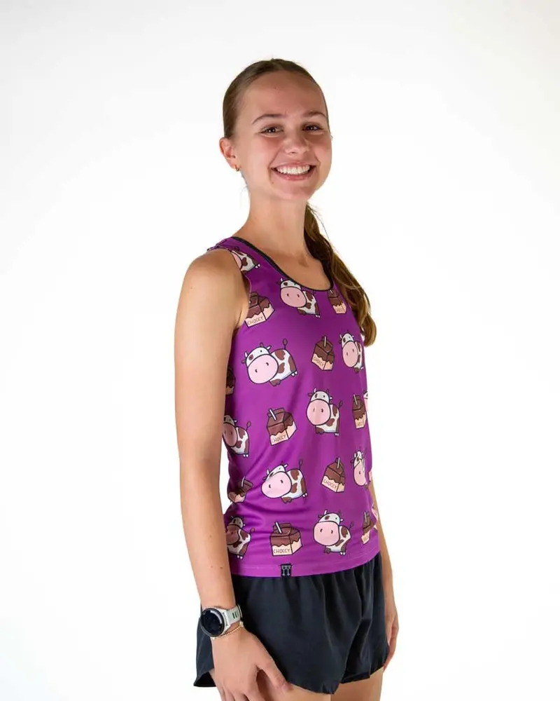Women's Choccy Cows Performance Singlet 1