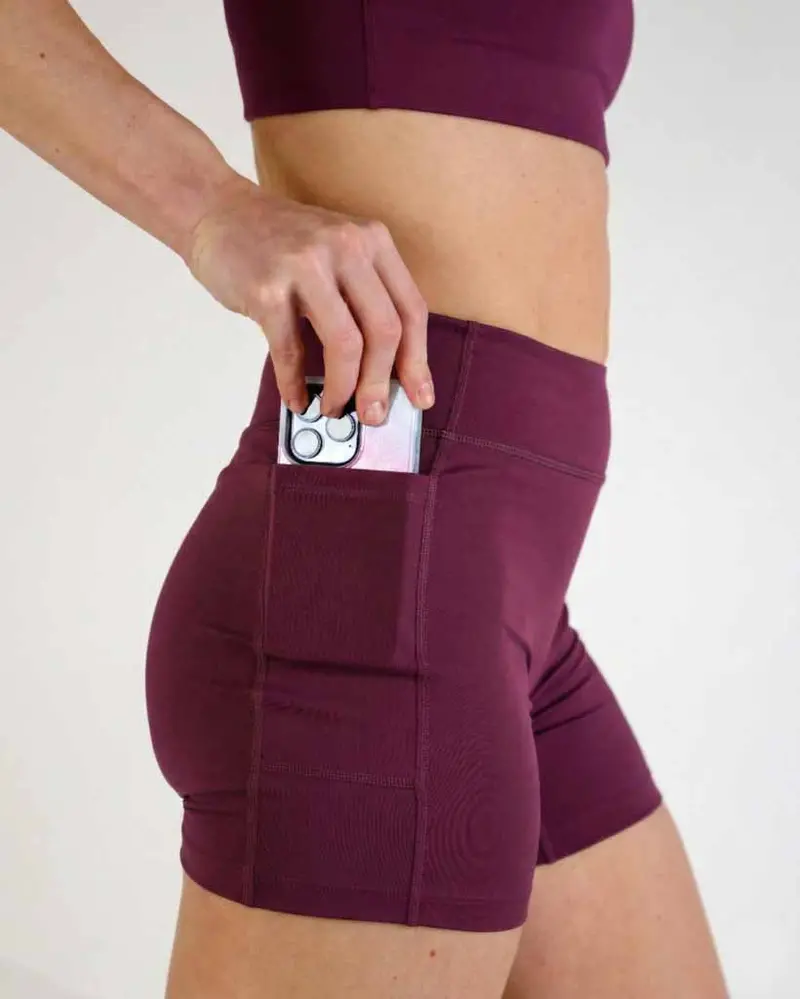 Women's Fly High-Waisted 5" Biker Shorts – Plum 2