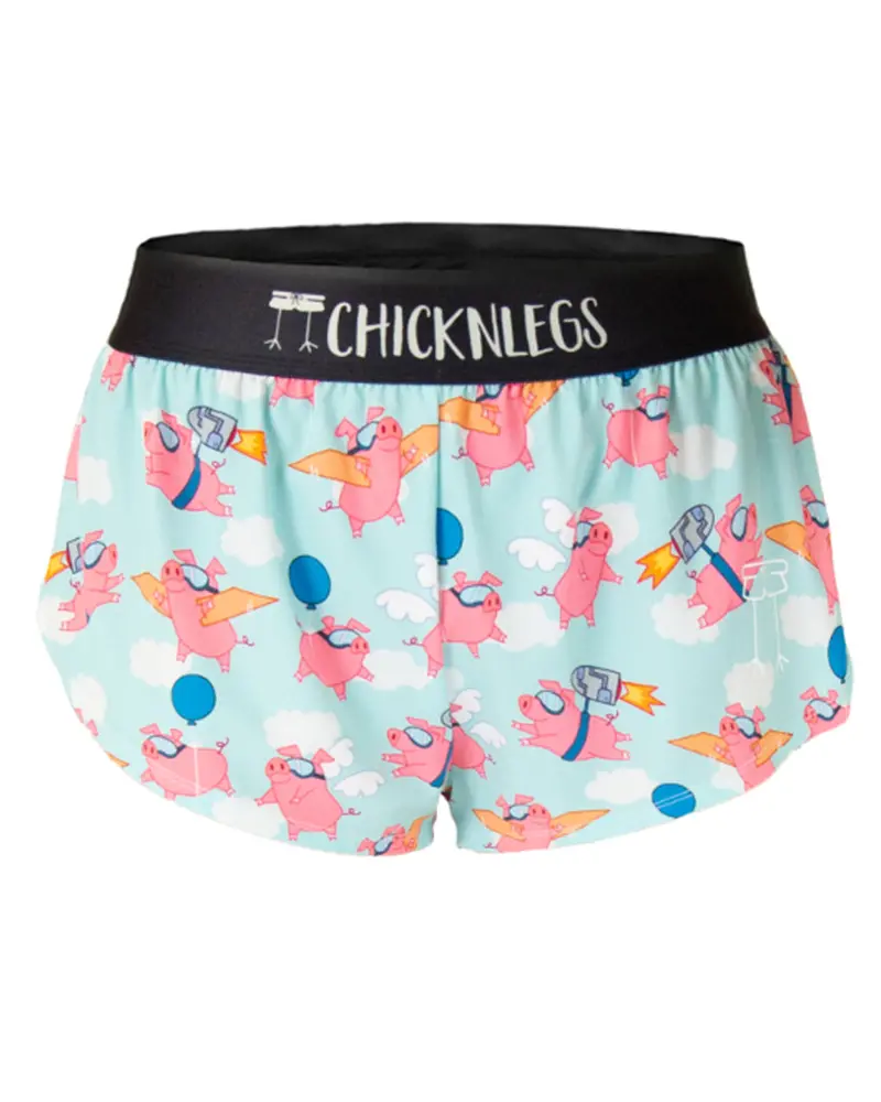 Women's Flying Pigs 1.5" Split Shorts 1